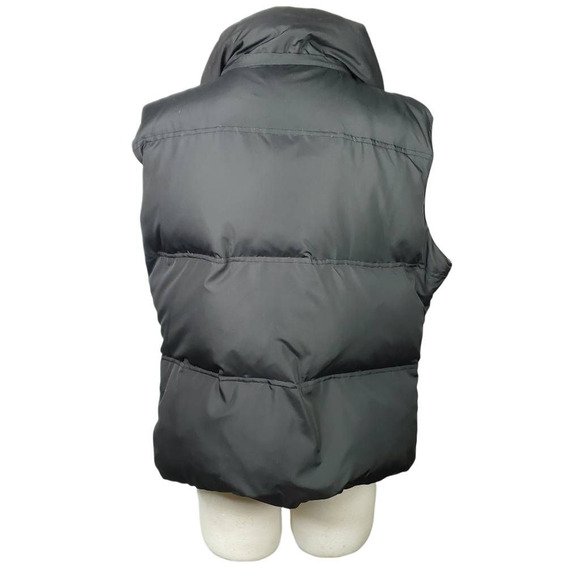 Marvin Richards Womens Down Reversible Puffer Vest Black Beige Zip Pockets XL - Picture 2 of 11